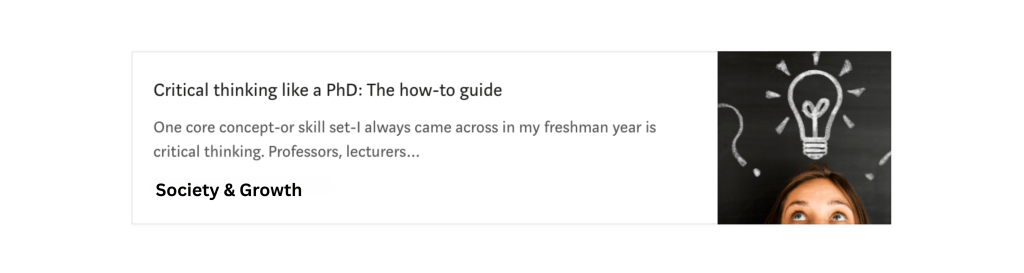 How to think like a PhD?